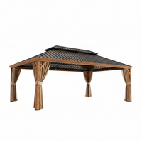 Outdoor Patio Gazebo Designed for Large Gatherings, 14x22 Ft, Double Galvanized Steel Roof, Aluminum Frame